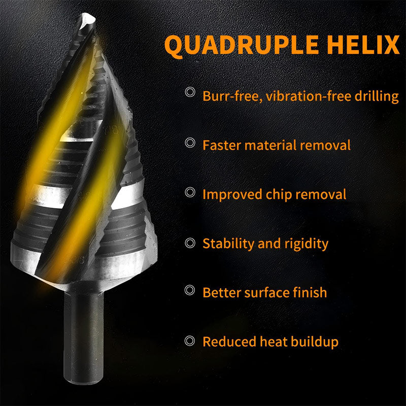 5-Piece HSS Step Drill Bit Set for Metal