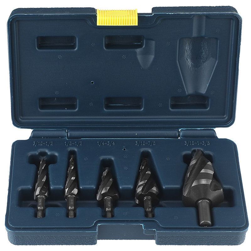 5-Piece HSS Step Drill Bit Set for Metal