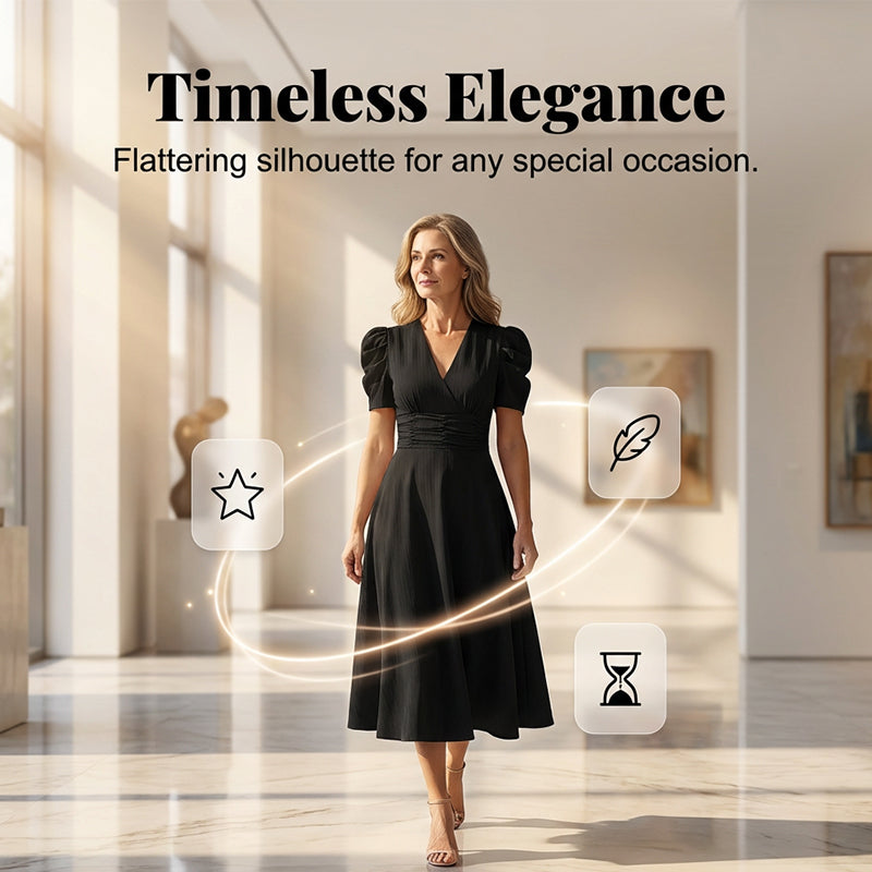 Elegant Puff Sleeve Dress