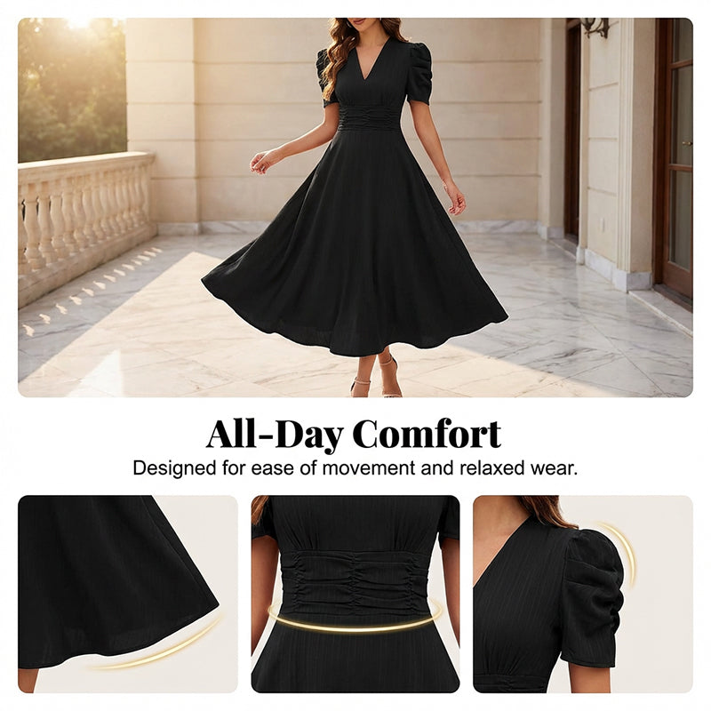 Elegant Puff Sleeve Dress