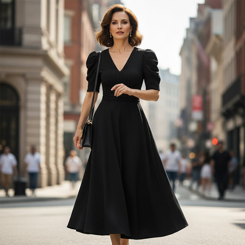 Elegant Puff Sleeve Dress