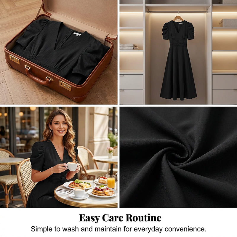 Elegant Puff Sleeve Dress