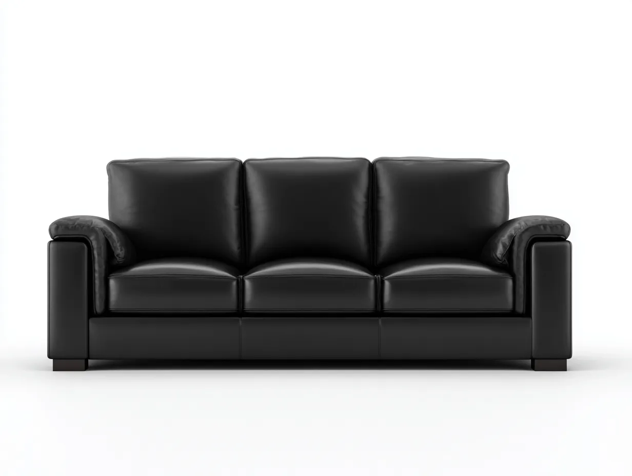 Standard Sofa Leather Upholstered 84x36x34 inches - Black - Modern Comfort Design-Nookhut