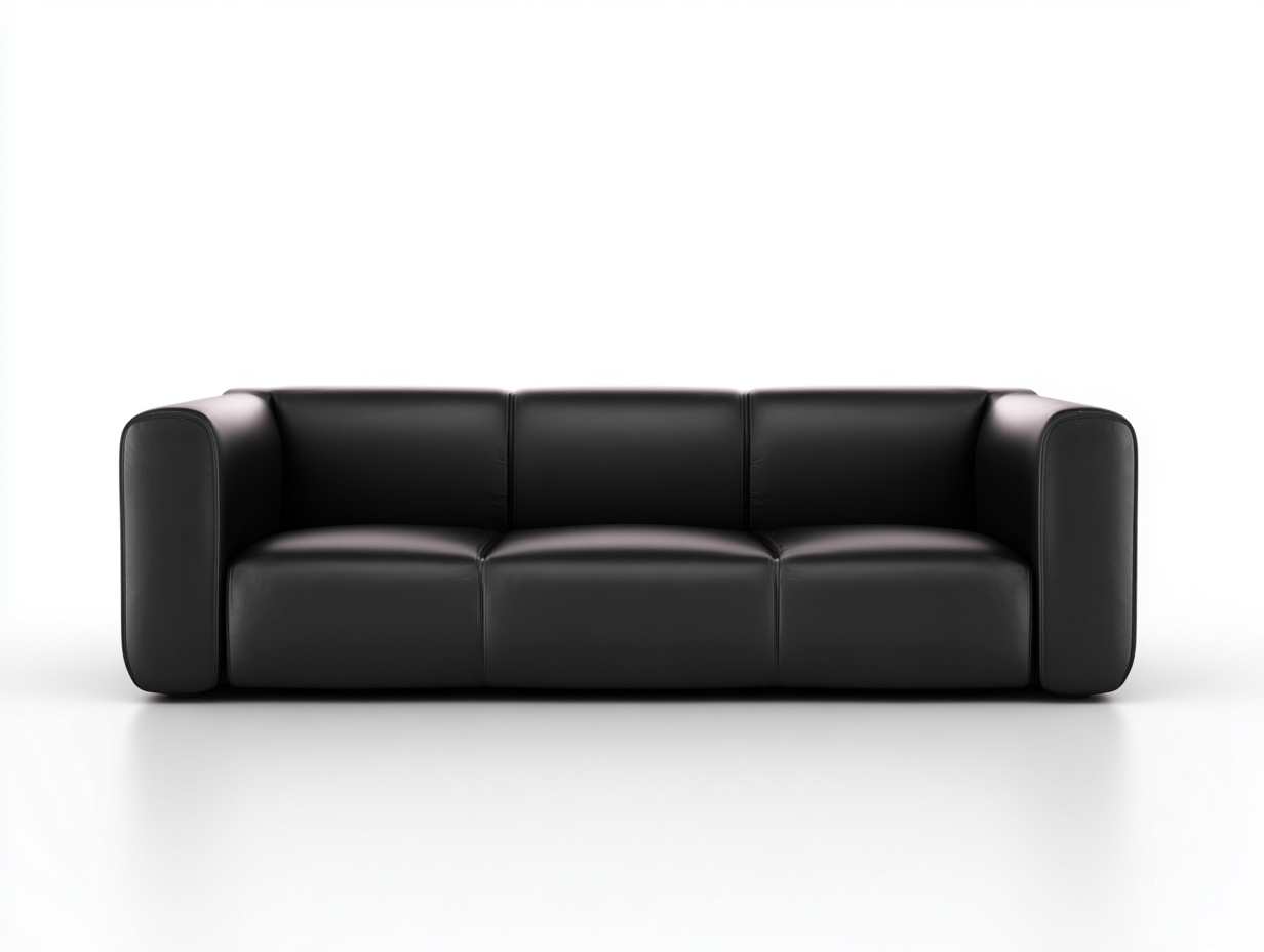 Standard Sofa faux leather upholstery 90x38x30 inches - black - modern minimalist design-Nookhut