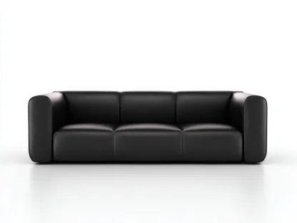 Standard Sofa faux leather upholstery 90x38x30 inches - black - modern minimalist design-Nookhut