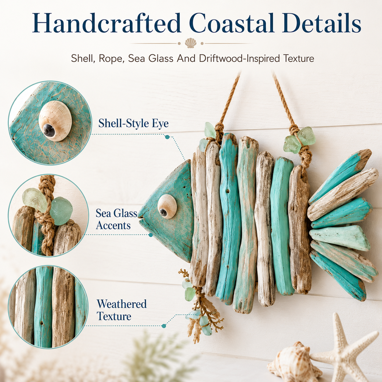 🐙Coastal Driftwood Ocean Animal Wall Decor