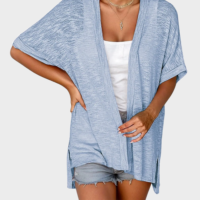Short-sleeved casual solid coat