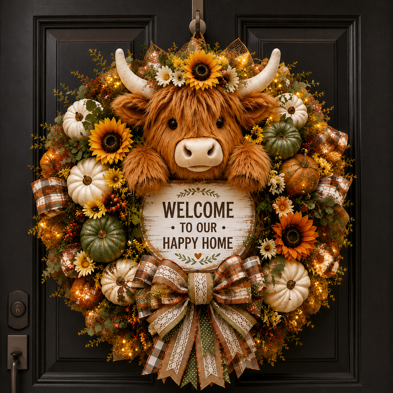 🐄Highland Cow Welcome Wreath