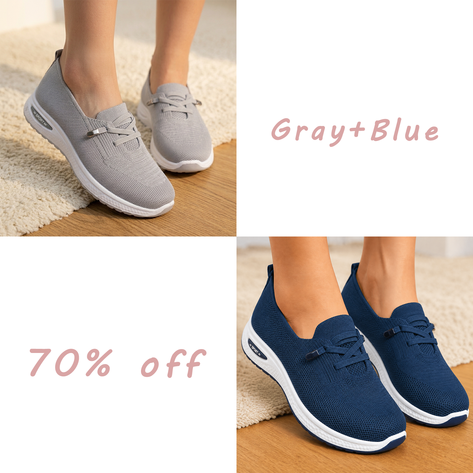 🔥Last day! 50% off!Breathable Mesh Walking Shoes With Cushioning Support