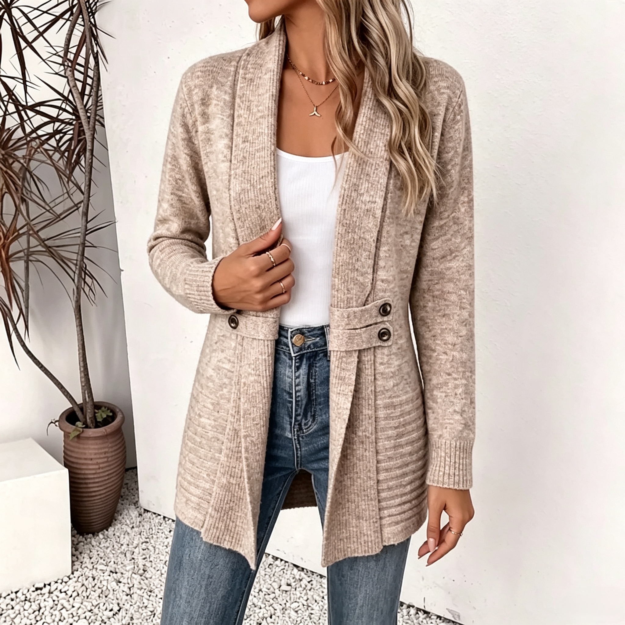 Women's Long Cardigan Knit Cardigan Streetwear Work Open Front Knitted Long Sleeve Long Tops Knit claret Coffee brown Fall Winter