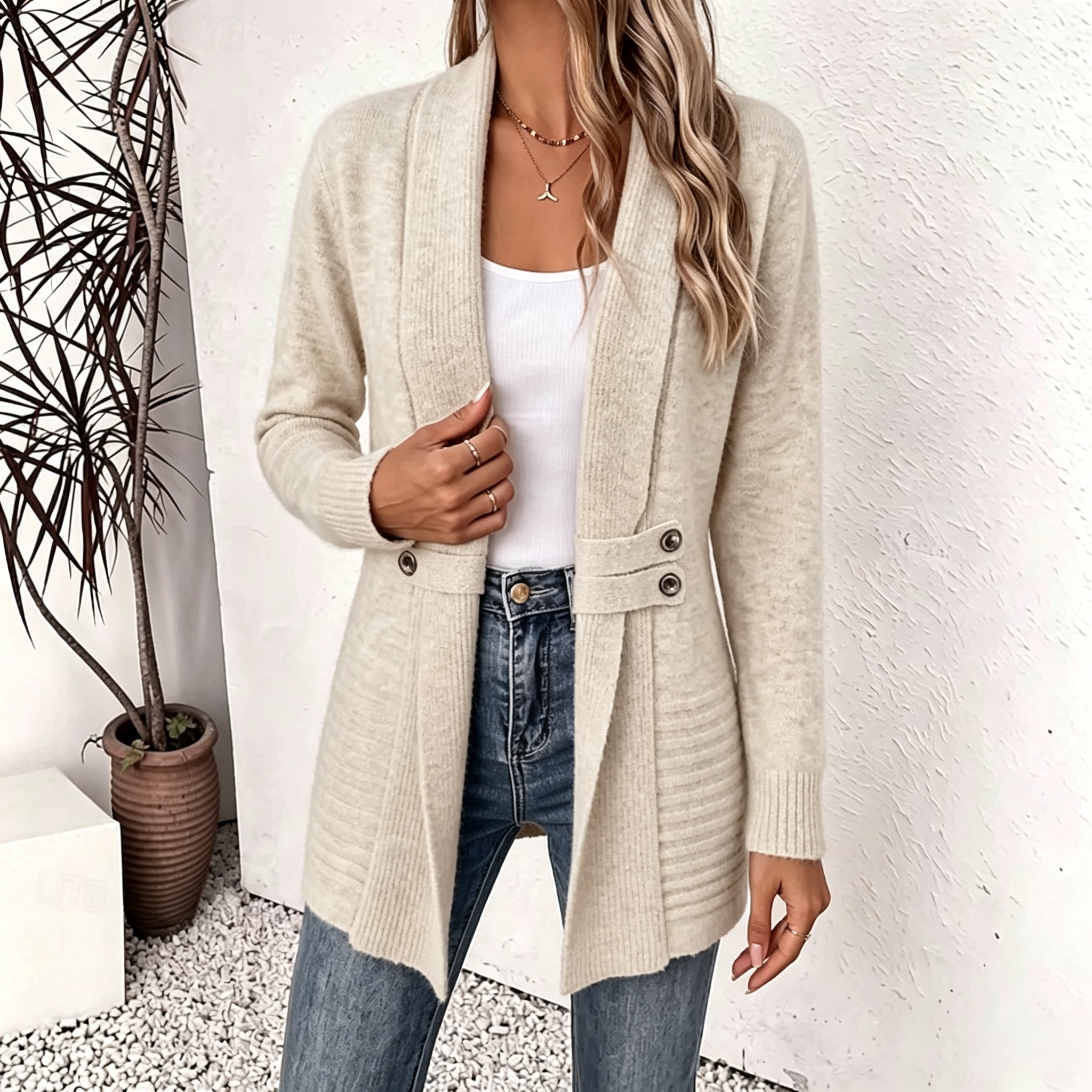 Women's Long Cardigan Knit Cardigan Streetwear Work Open Front Knitted Long Sleeve Long Tops Knit claret Coffee brown Fall Winter