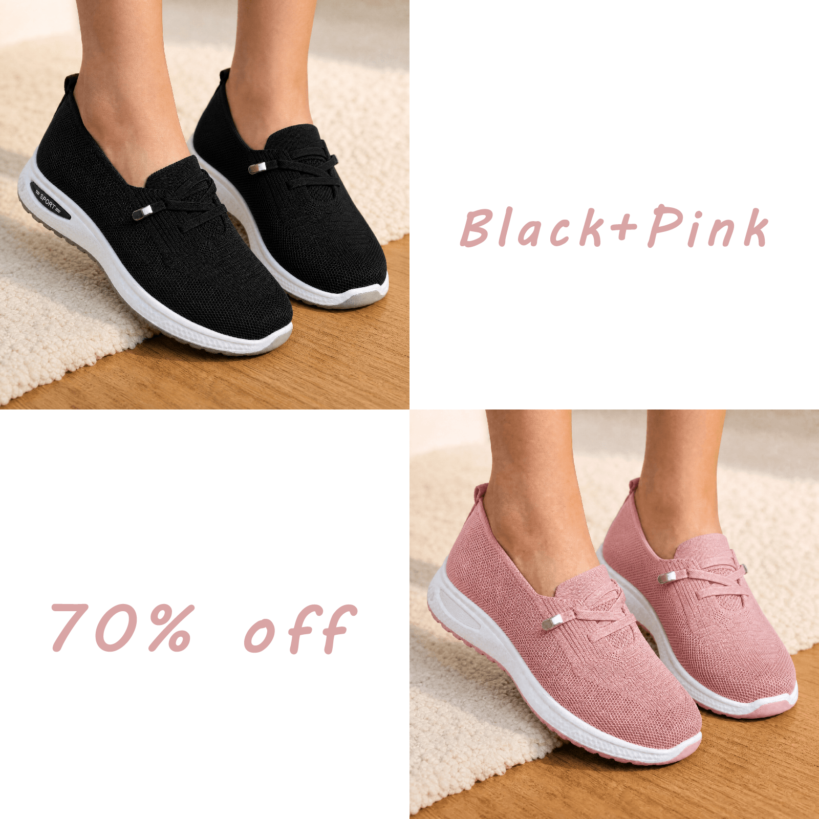🔥Last day! 50% off!Breathable Mesh Walking Shoes With Cushioning Support