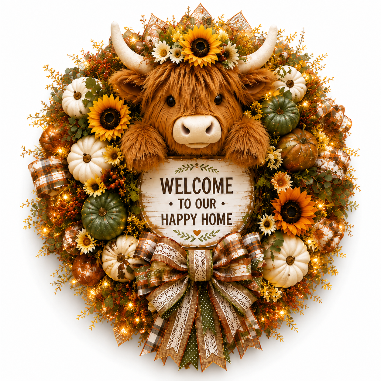 🐄Highland Cow Welcome Wreath