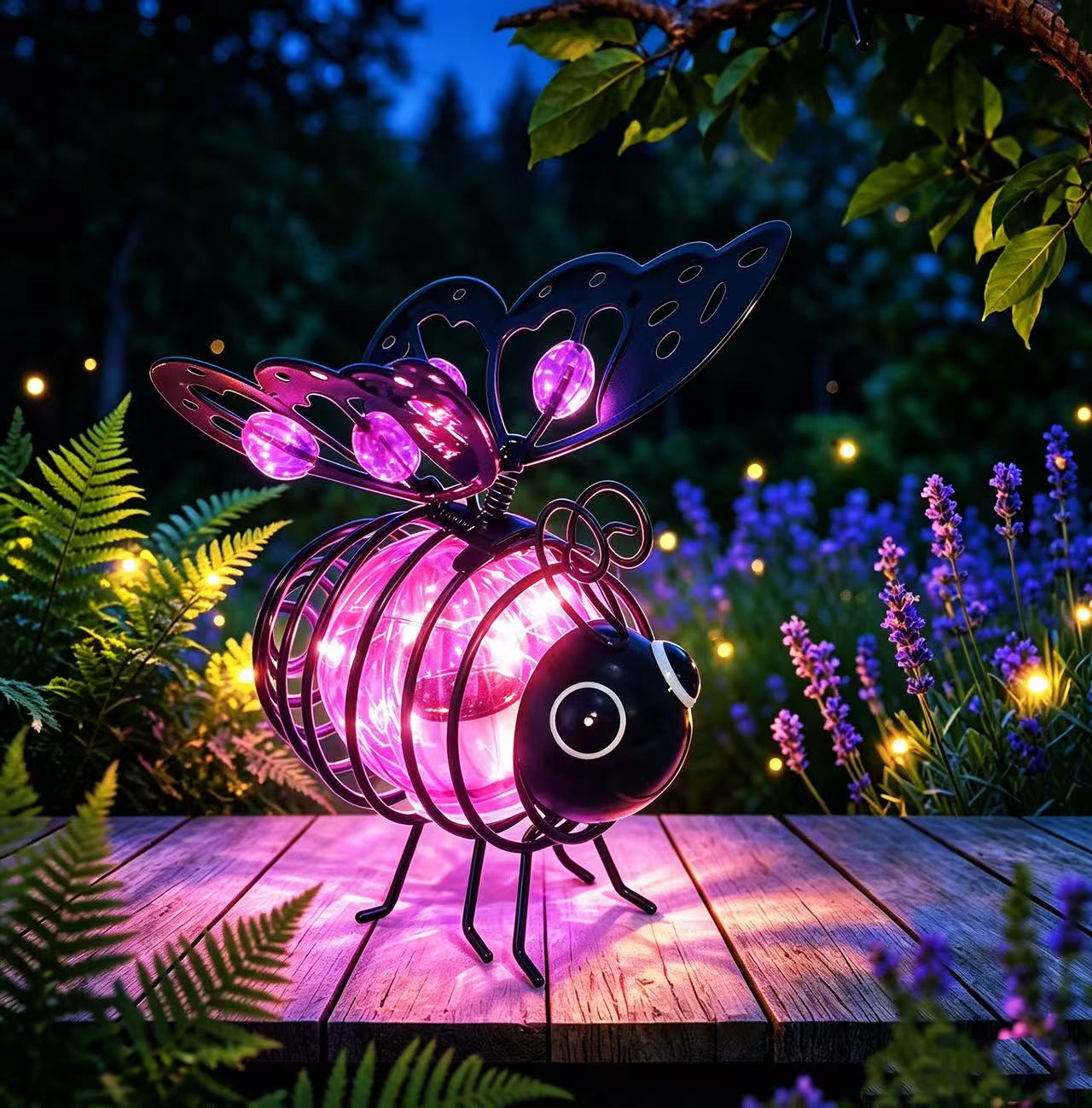 🌙🍃🪴LIMITED-TIME 50% OFF! Hanging Solar Bee Light, Warm Amber Flicker-Free Glow Ideal for Garden, Camping & Kids’ Rooms 🌞🌜