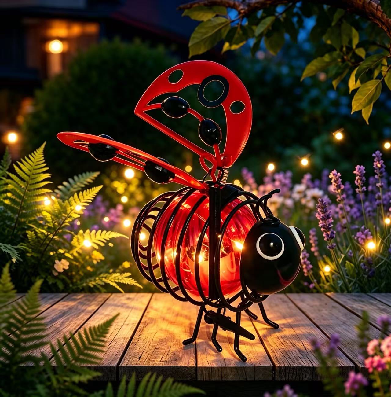 🌙🍃🪴LIMITED-TIME 50% OFF! Hanging Solar Bee Light, Warm Amber Flicker-Free Glow Ideal for Garden, Camping & Kids’ Rooms 🌞🌜