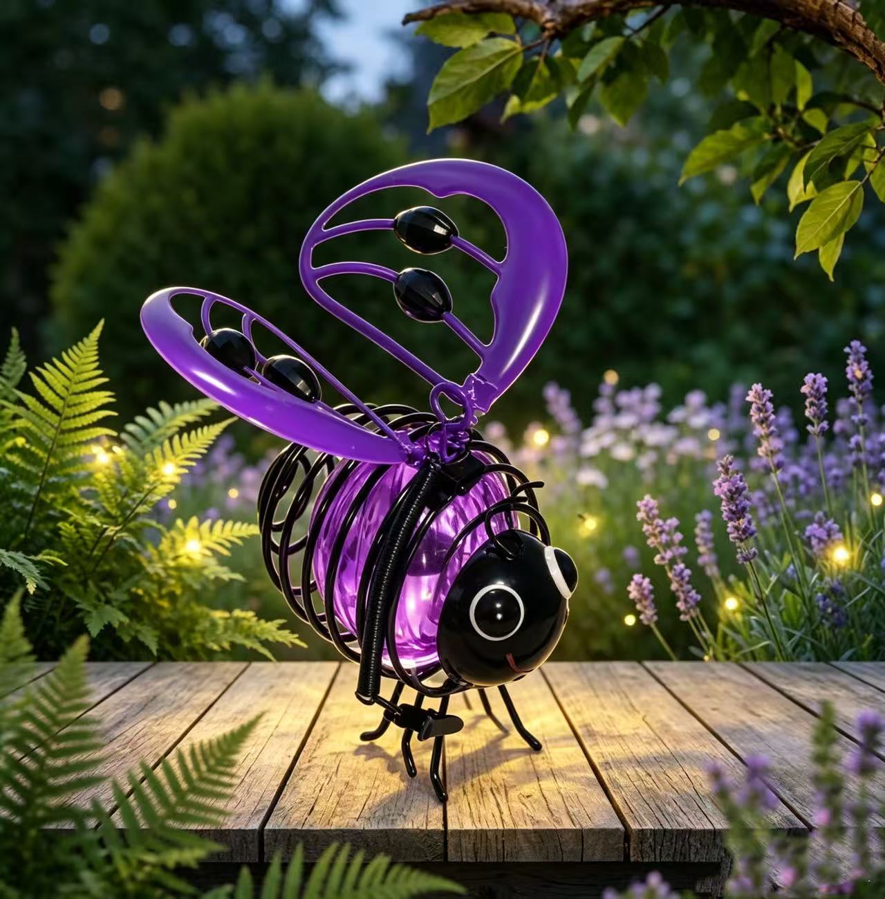 🌙🍃🪴LIMITED-TIME 50% OFF! Hanging Solar Bee Light, Warm Amber Flicker-Free Glow Ideal for Garden, Camping & Kids’ Rooms 🌞🌜