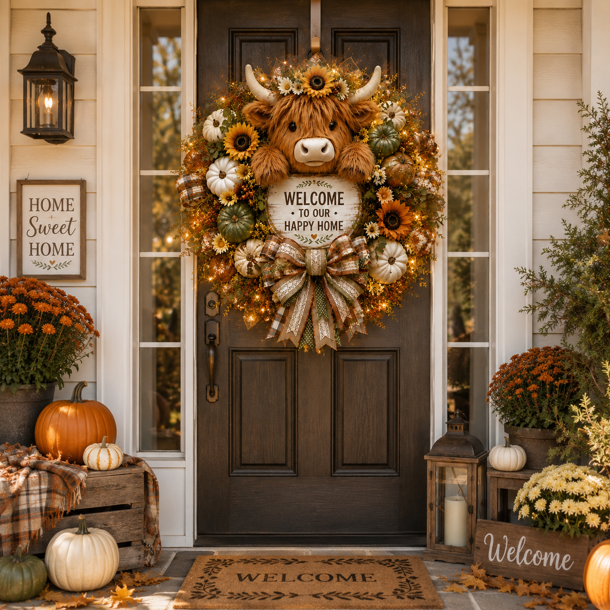 🐄Highland Cow Welcome Wreath