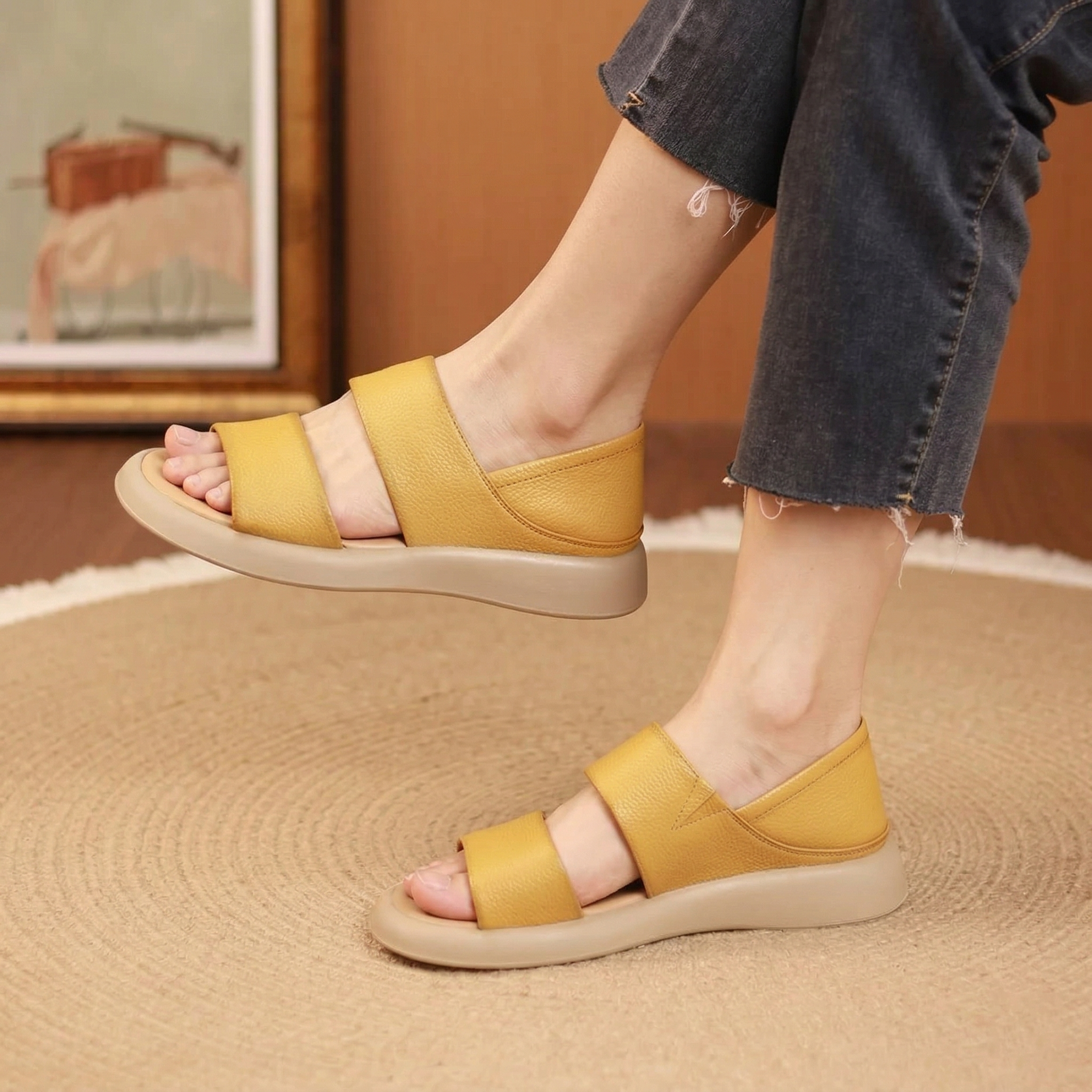 🔥 Last Day: 70% Off 🔥 New Women's Stylish Genuine Leather Platform Sandals