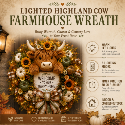 🐄Highland Cow Welcome Wreath