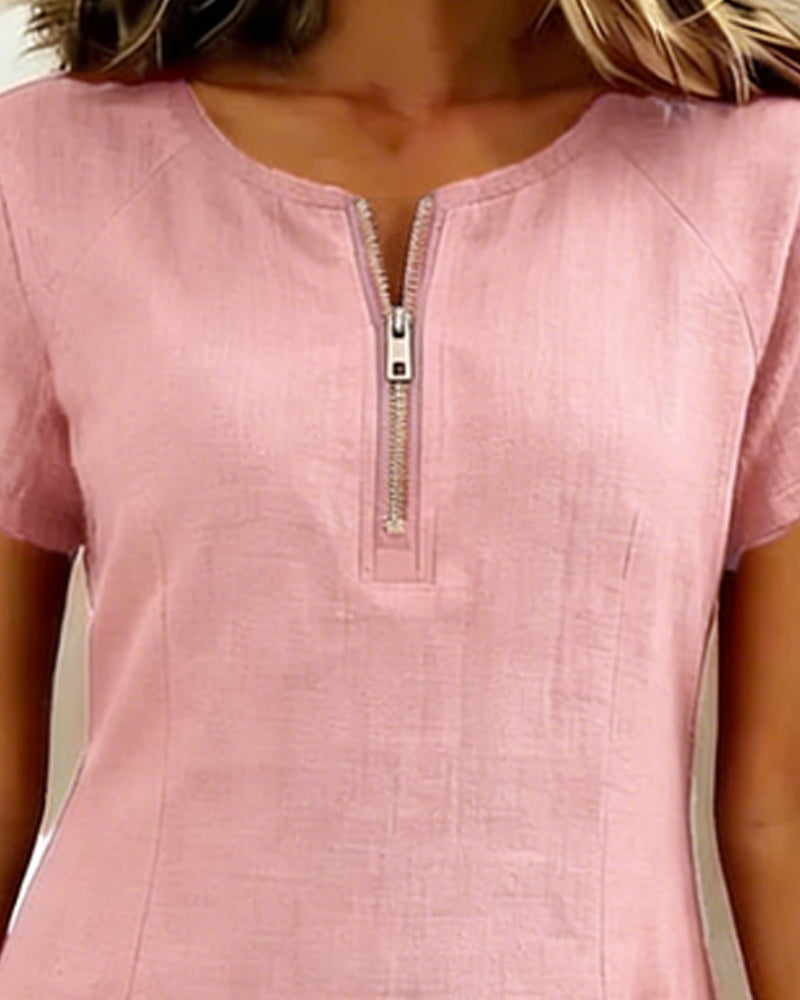 Azuria® | Cotton Dress With Zipper