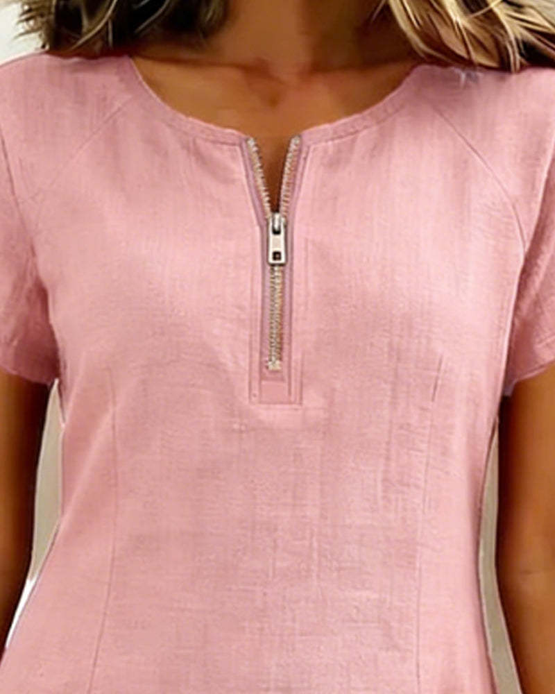 Azuria® | Cotton Dress With Zipper