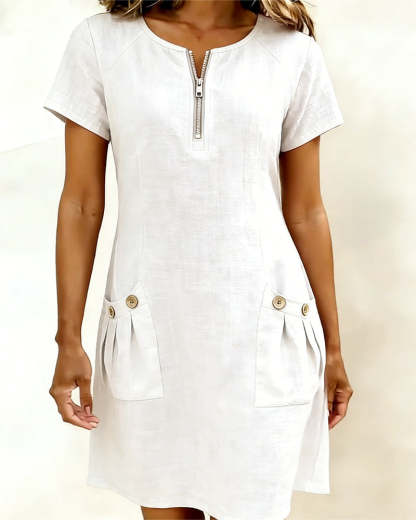 Azuria® | Cotton Dress With Zipper