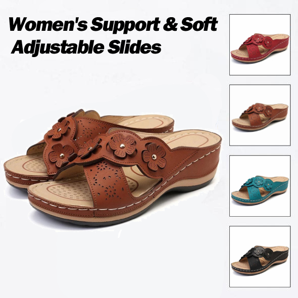 Womens Arch Support  Floral Vintage Wedge Sandals