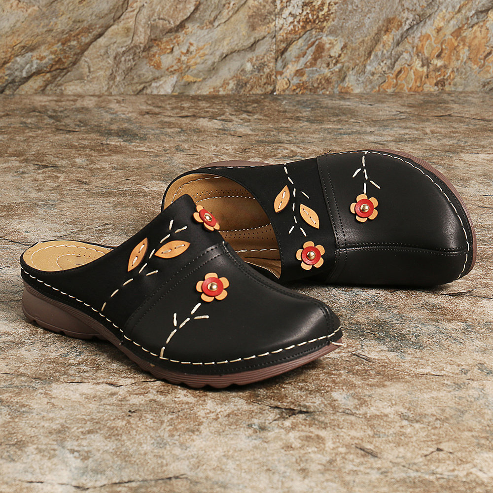 🔥Last Day Promotion 50% OFF - Women's Casual Leather Wedge Sandals