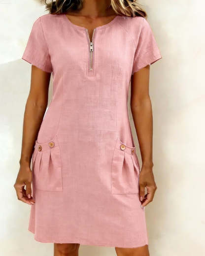 Azuria® | Cotton Dress With Zipper