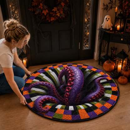 Custom 3D Skeleton Vortex Rug - Personalized Spooky Halloween Decor - Spooky Season