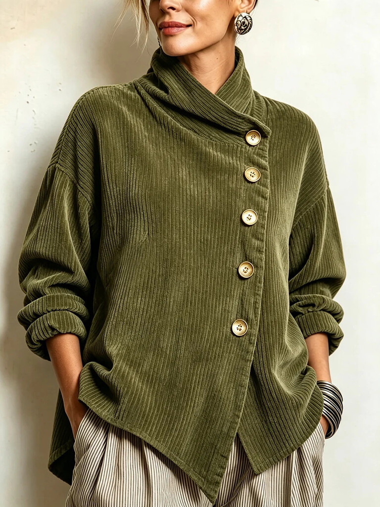 🌿🌿LAST DAY SAVE 49%🔥Chic Oversized Asymmetrical Denim Shirt
