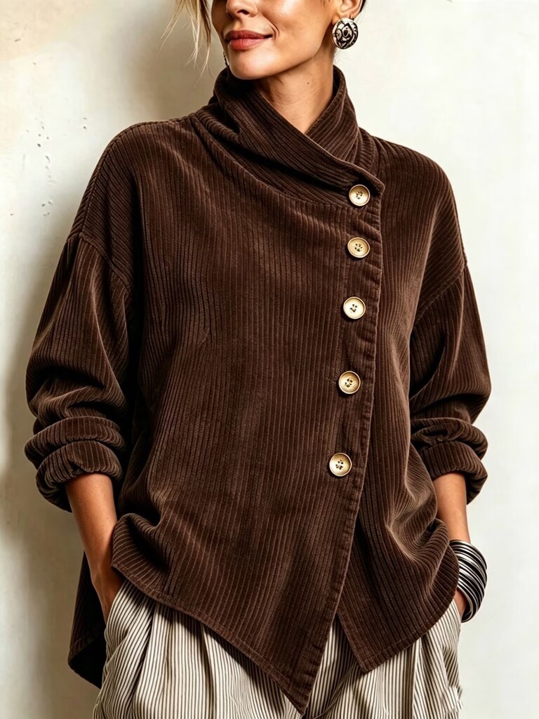 🌿🌿LAST DAY SAVE 49%🔥Chic Oversized Asymmetrical Denim Shirt
