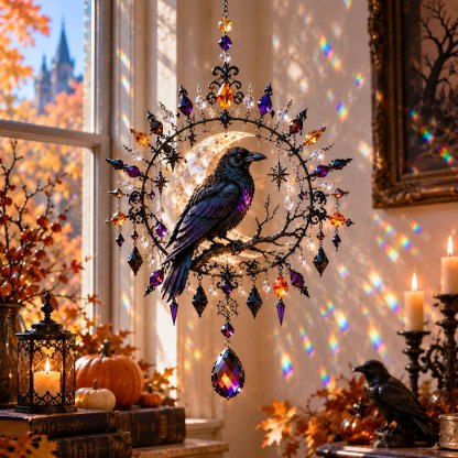 🎃 Halloween Crystal Suncatcher – Transforms sunlight into Halloween magic 🌈