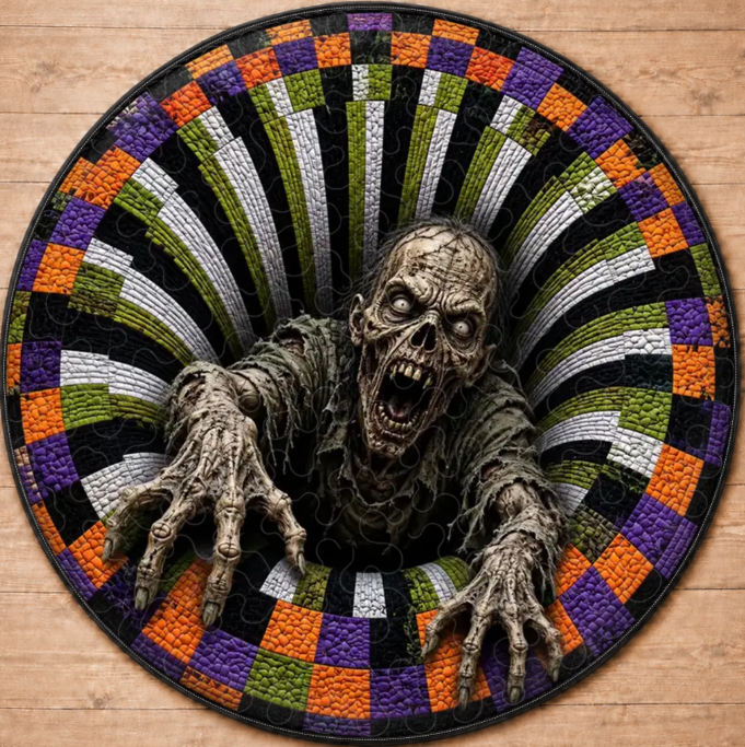 Custom 3D Skeleton Vortex Rug - Personalized Spooky Halloween Decor - Spooky Season