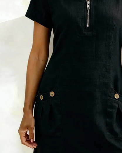 Azuria® | Cotton Dress With Zipper