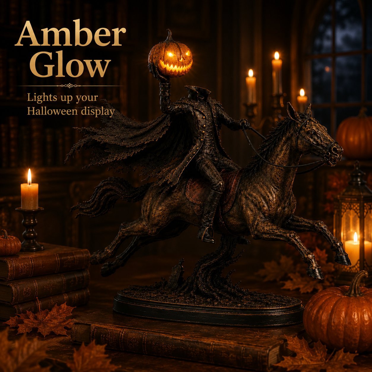 ⏰Limited Stock 50% OFF - 🎃🏇Midnight Chase Headless Horseman Statue✨