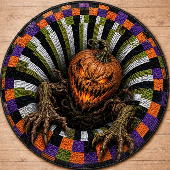 Custom 3D Skeleton Vortex Rug - Personalized Spooky Halloween Decor - Spooky Season