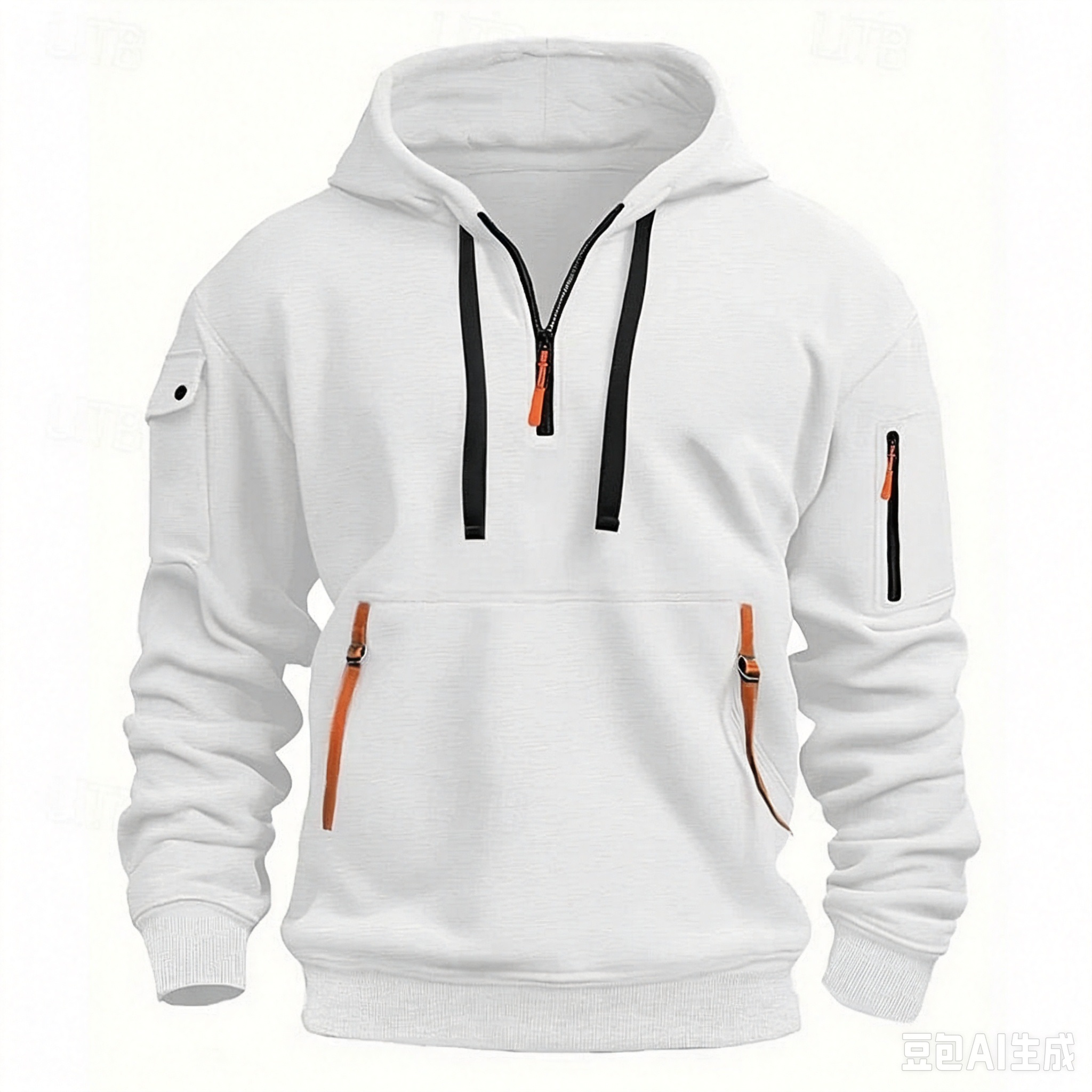 Men's Zipper And Multi Pocket Sport Casual Sweatshirt