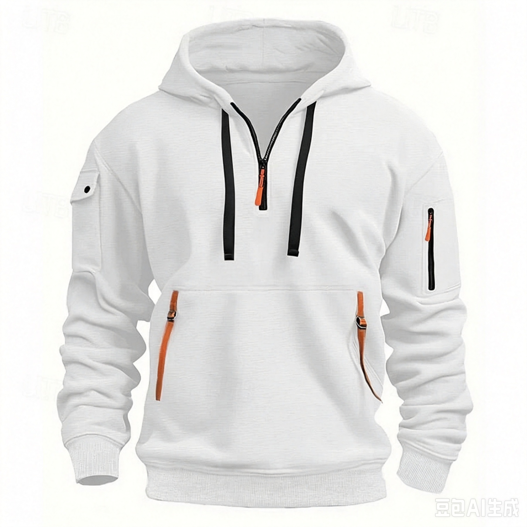 Men's Zipper And Multi Pocket Sport Casual Sweatshirt