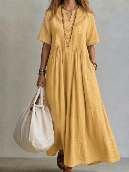 Elegant Flowing Pleated Dress