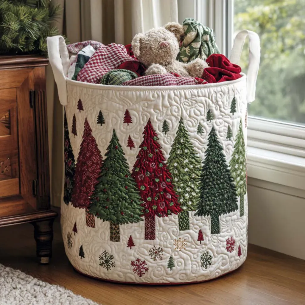 Winter Wonder Quilted Laundry Basket