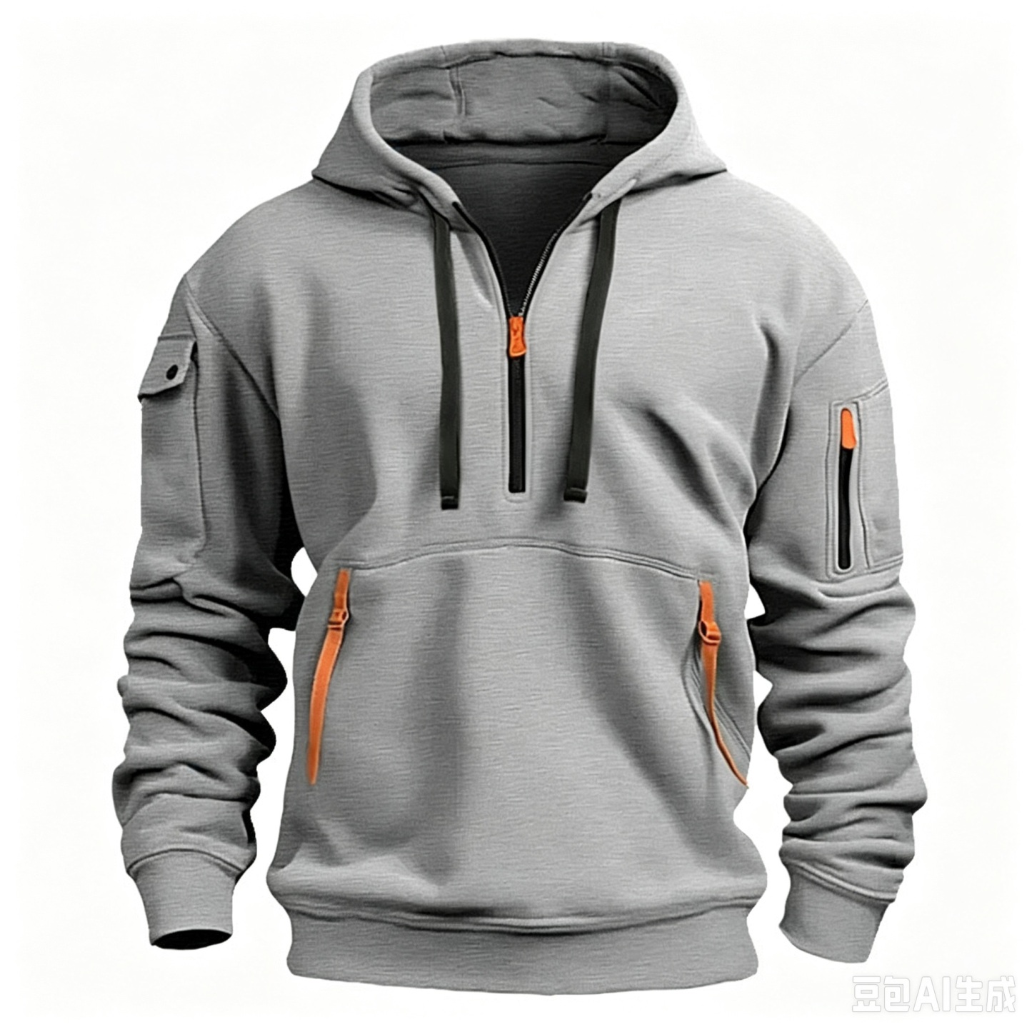 Men's Zipper And Multi Pocket Sport Casual Sweatshirt