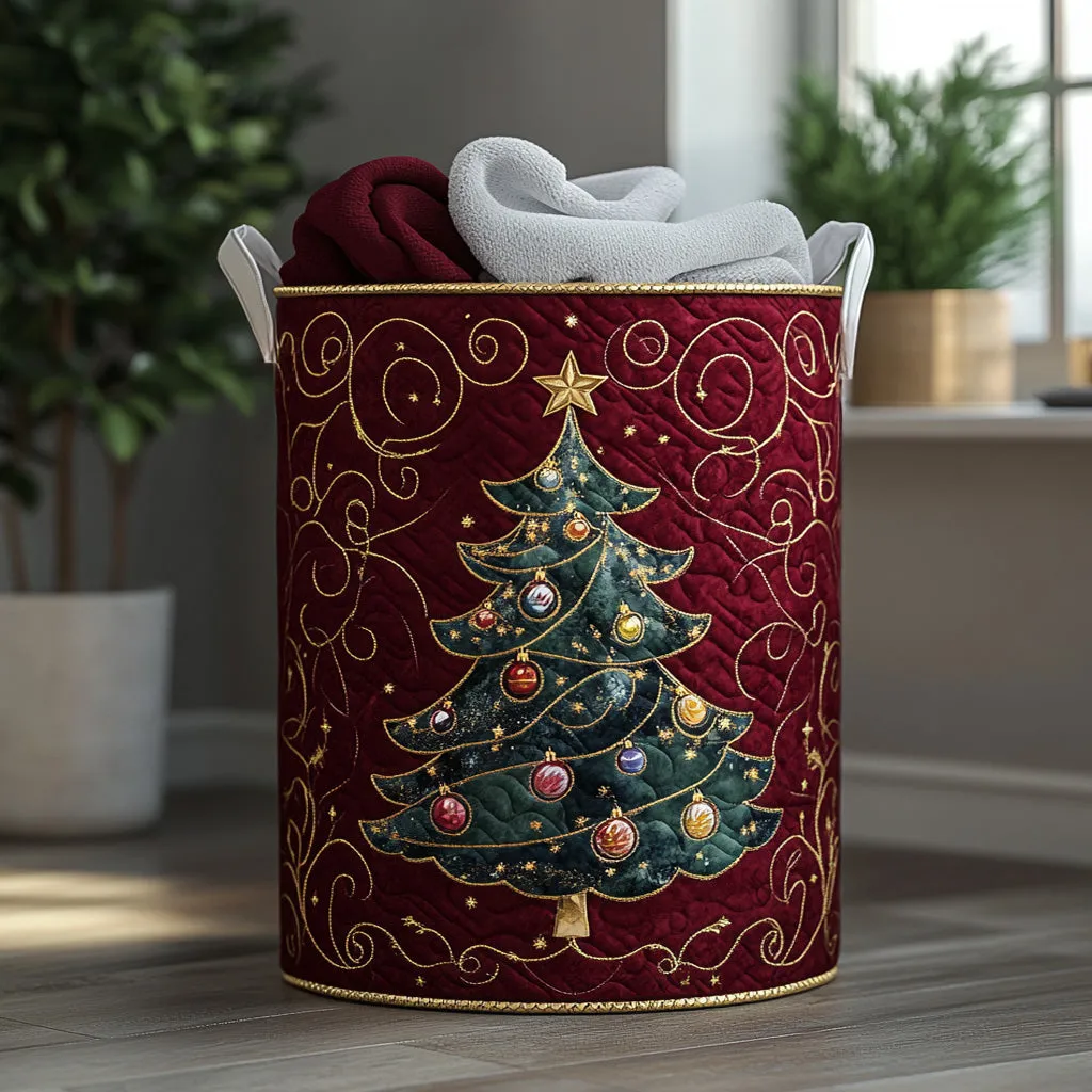 Winter Wonder Quilted Laundry Basket