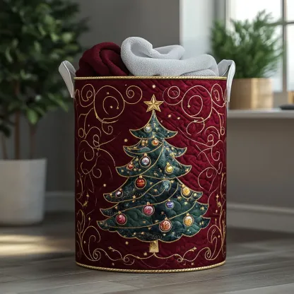 Winter Wonder Quilted Laundry Basket