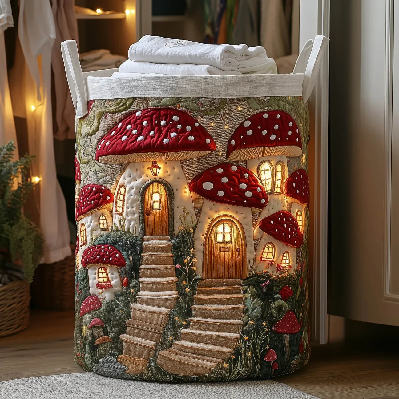 Winter Wonder Quilted Laundry Basket