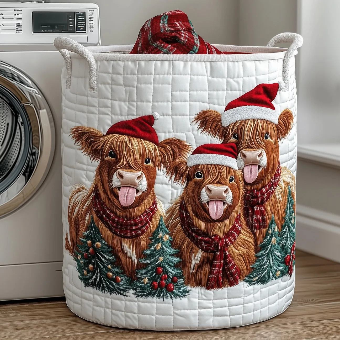 Winter Wonder Quilted Laundry Basket