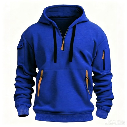 Men's Zipper And Multi Pocket Sport Casual Sweatshirt