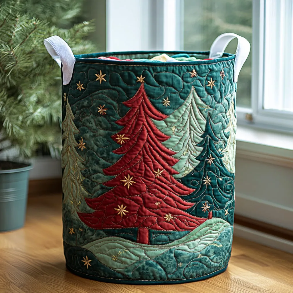 Winter Wonder Quilted Laundry Basket