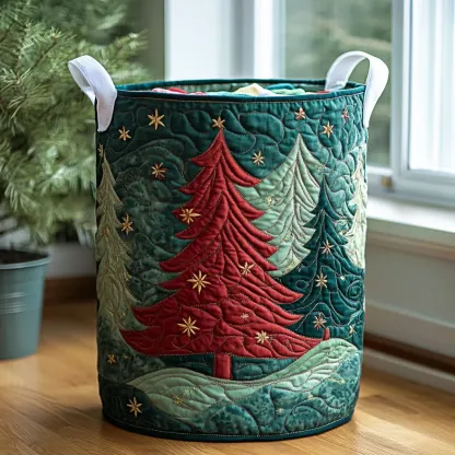 Winter Wonder Quilted Laundry Basket