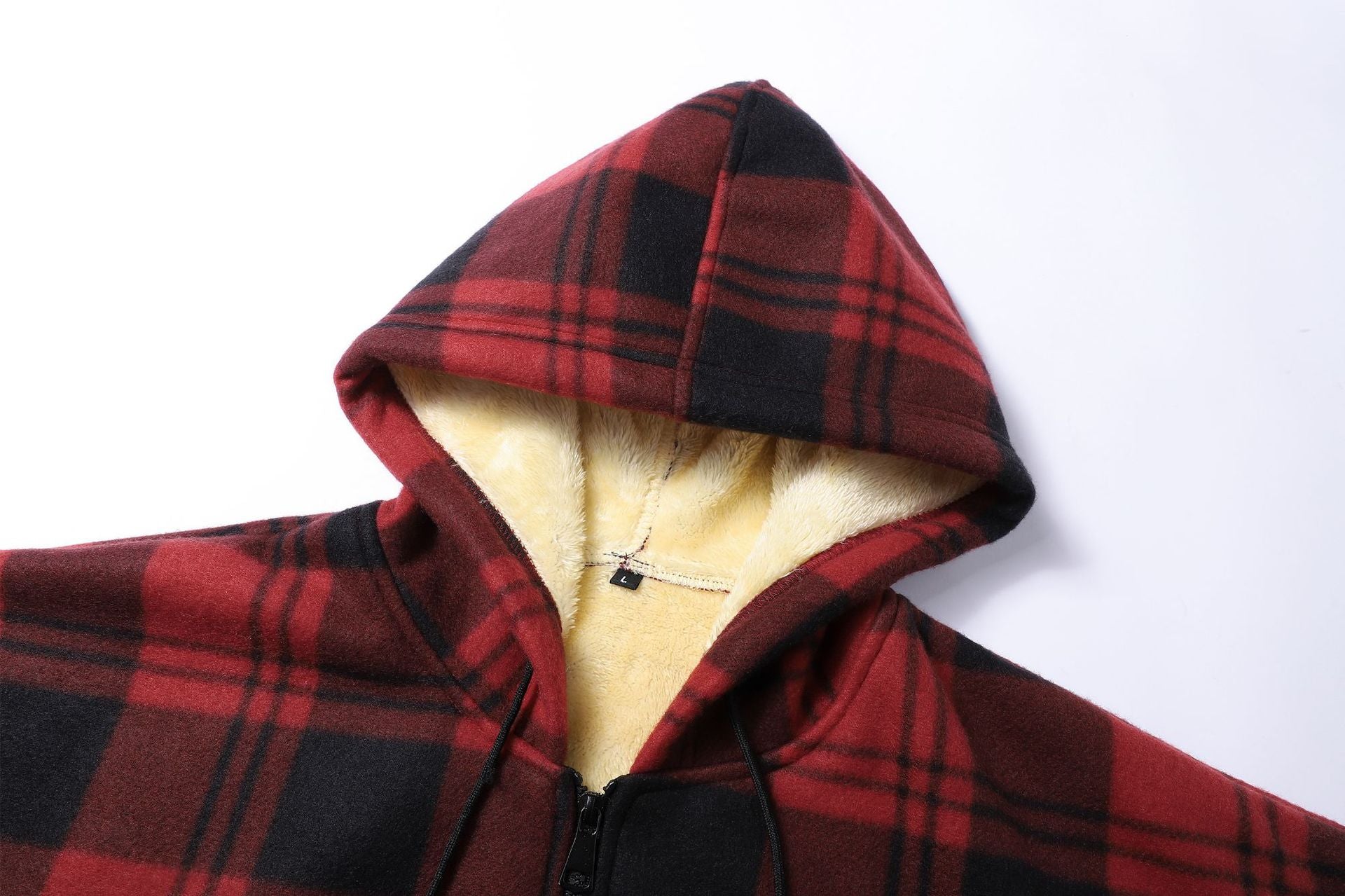 Men's Plaid Fleece-Lined Zip-Up Hoodie
